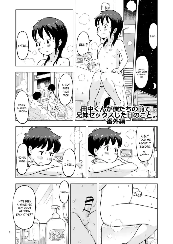 [Lithium no Kojin Circle (Lithium)] Tanaka-kun ga Boku-tachi no Mae de Kyoudai Sex Shita Hi no Koto Bangaihen [English] [Schale Scans] cover