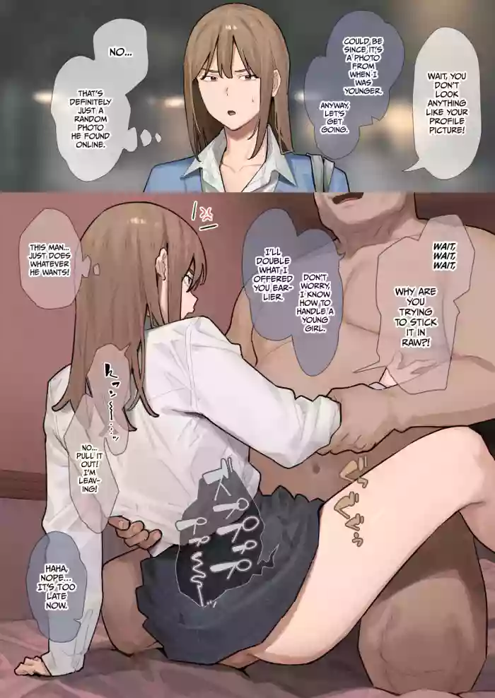 [Ashizuki] A creepy old man who looks different from his photo shows up and ends up cumming inside a gyaru [English] [Gagak_Ireng] [Digital] cover