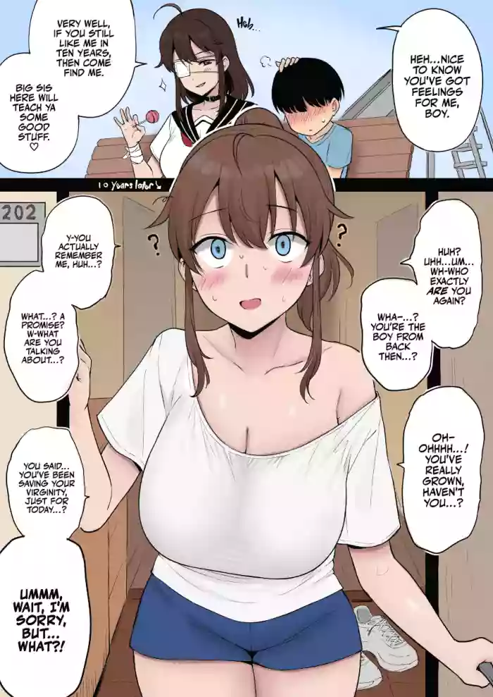 [Yue] Mukashi Yoku Asonde kureta Kinjo no Kakkoii Onee-san ni 10-nen Mae no Yakusoku o Hatashite morai ni Iku Yatsu | Fulfilling a 10 Year Old Promise with the Cool Kid in the Neighborhood Who Used to Play with Me at the Park [English] [Colorized] cover