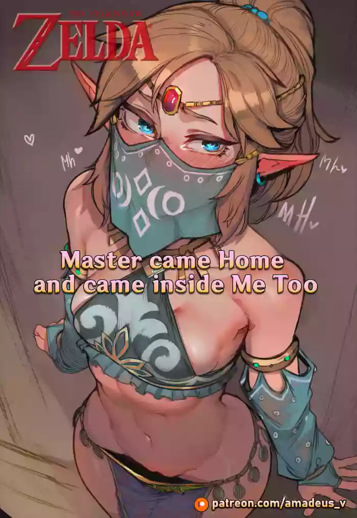 [Amadeus V] Master Came Home and Came Inside Me Too! (Urbosa x Link) [The Legend Of Zelda] [English] [Full Comic] [AI Generated] cover