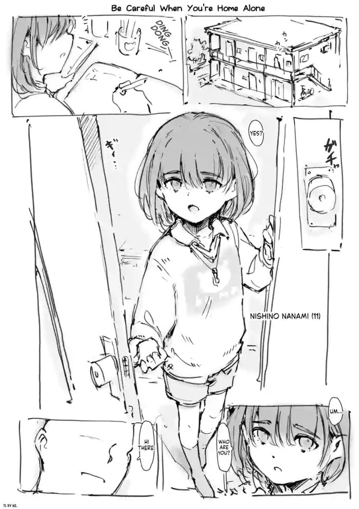 [Nanashi no Chinpoppu] Rusuban Chuui | Be Careful When You're Home Alone [English] [NudeSalad] cover