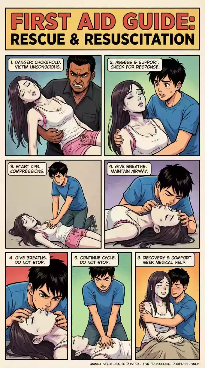 Safety Poster 3: Chokehold Victim (AI Generated) cover