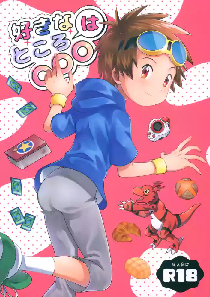 (ShotaFes 17) [Hyouchuuka (Hiwa)] Suki na Tokoro wa Oshiri (Digimon Tamers) [English] {Chin²} cover