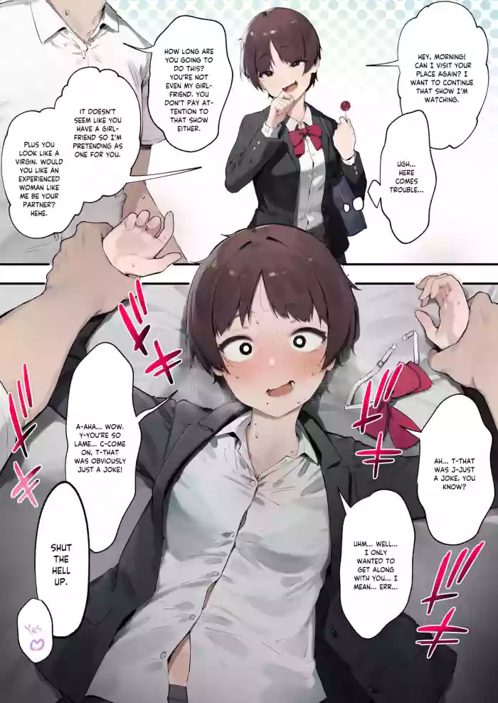 [Nigiri Usagi] Urusai Kouhai o Oshitao Shitara Otonashiku Natta Hanashi | My Annoying Kouhai Became Docile When I Pinned Her Down [English] [flowerswamp] [Colorized] [Satansoft] cover
