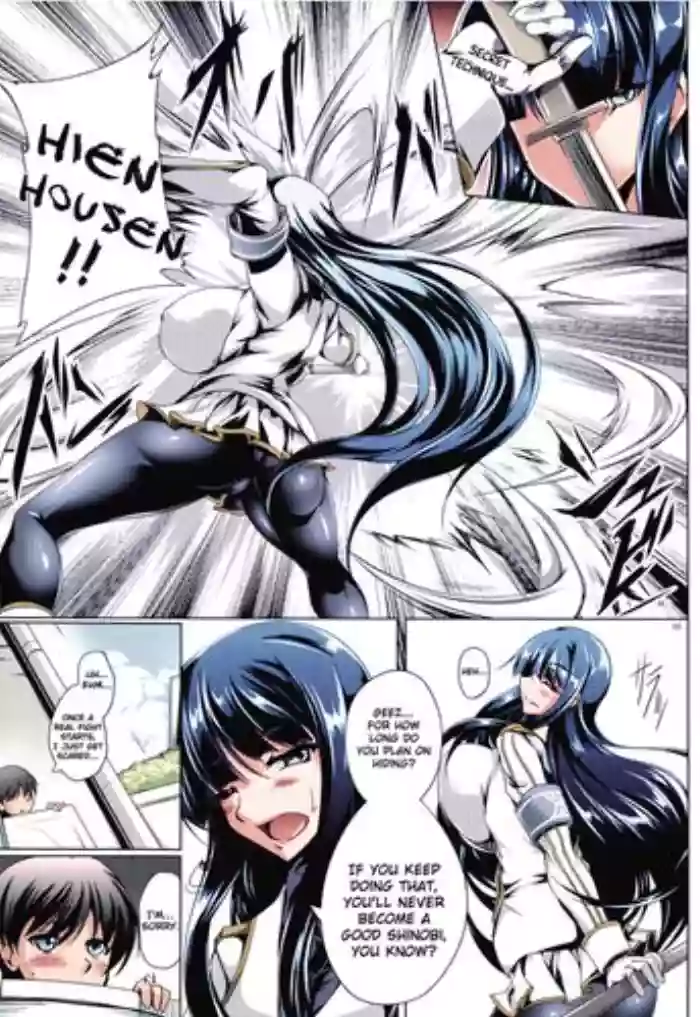 (C86) [Kanten Jigenryuu (Kanten)] Jijoujibaku no Innocent | Innocent Caught in Her Own Trap (Senran Kagura) [English] [ChoriScans] [Colorized]