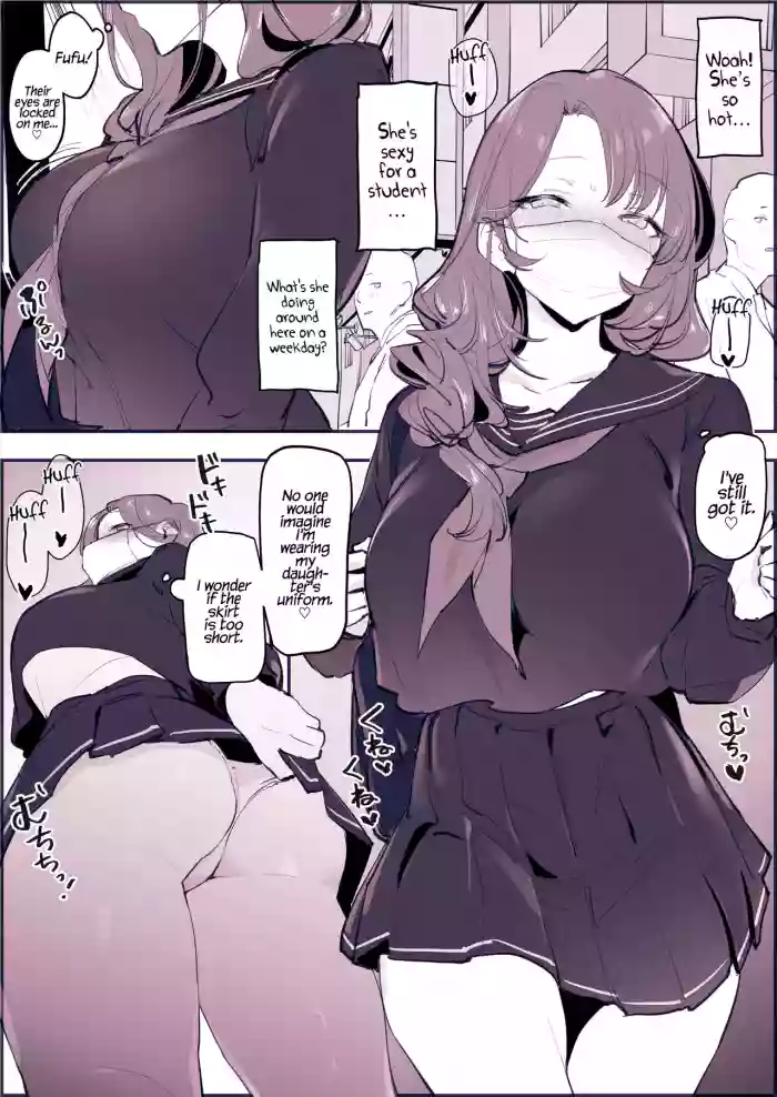 [Poriuretan] Musume no Seifuku de Sotodashi, Doukyuusei ni Mitsukaru Hitozuma | A Wife Who Wore Her Daughter's Uniform Out Was Found by Her Daughter's Classmate [English] [Coffedrug] [Decensored] cover
